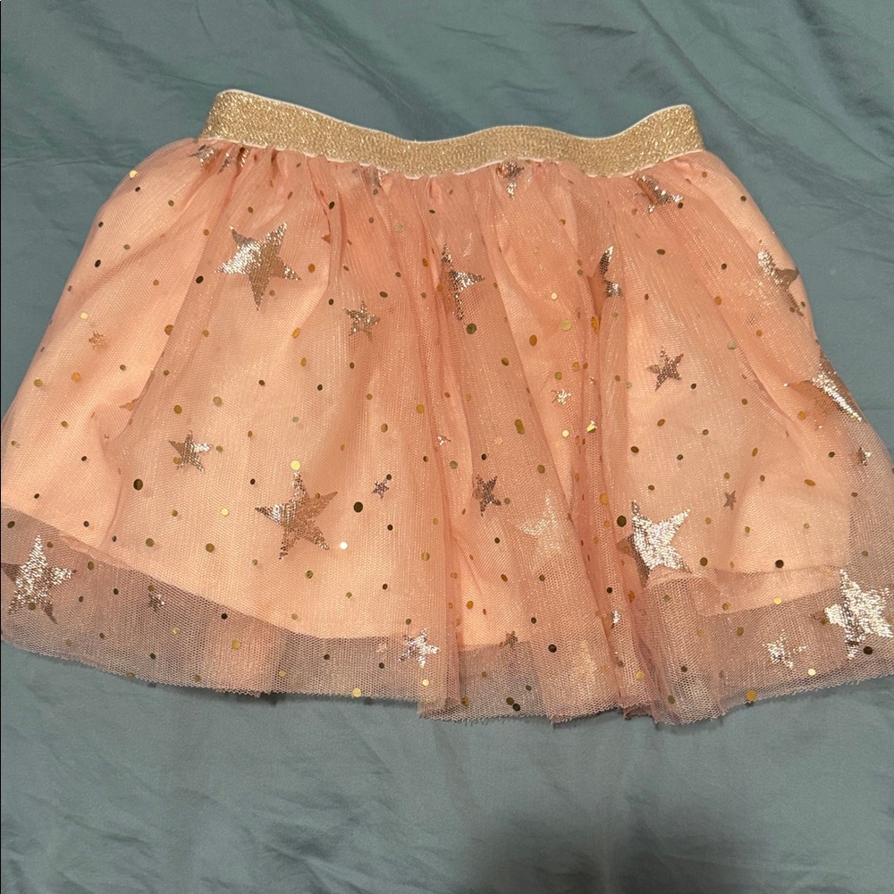 Peach Starry Skirt with Gold Accents